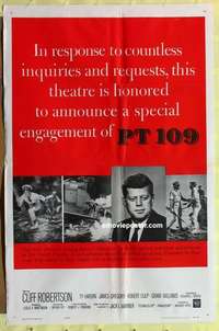 d648 PT 109 one-sheet movie poster R63 JFK, special engagement style!
