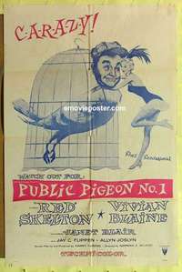 d646 PUBLIC PIGEON NO 1 one-sheet movie poster R61 Red Skelton, Blaine