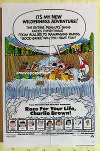 d633 RACE FOR YOUR LIFE CHARLIE BROWN one-sheet movie poster '77 Schulz