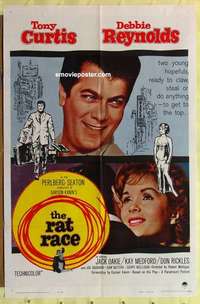 d615 RAT RACE one-sheet movie poster '60 Debbie Reynolds, Tony Curtis
