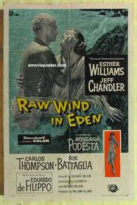 d612 RAW WIND IN EDEN one-sheet movie poster '58 Esther Williams, Chandler