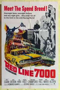 d603 RED LINE 7000 one-sheet movie poster '65 car racing, James Caan