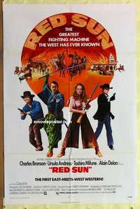 d602 RED SUN one-sheet movie poster '72 Bronson, Mifune, Andress