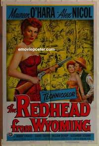 d600 REDHEAD FROM WYOMING one-sheet movie poster '53 sexy Maureen O'Hara!