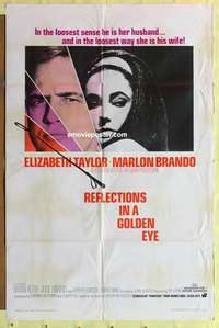 d598 REFLECTIONS IN A GOLDEN EYE one-sheet movie poster '67 Taylor, Brando
