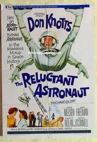 d595 RELUCTANT ASTRONAUT one-sheet movie poster '67 Don Knotts, Nielsen