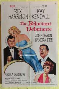 d594 RELUCTANT DEBUTANTE one-sheet movie poster '58 Harrison, Sandra Dee