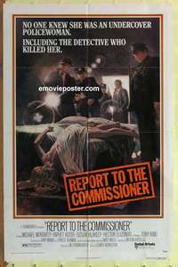 d592 REPORT TO THE COMMISSIONER one-sheet movie poster '75 crime scene art!