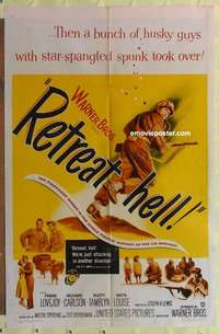 d589 RETREAT HELL one-sheet movie poster '52 Korean War, Marine Corps!
