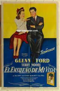 d587 RETURN OF OCTOBER Spanish/U.S. one-sheet movie poster '48 Glenn Ford, Moore