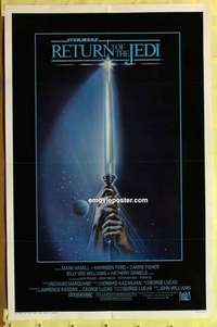 d578 RETURN OF THE JEDI one-sheet movie poster '83 George Lucas classic!