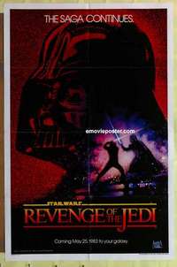 d585 RETURN OF THE JEDI teaser one-sheet movie poster '83 Revenge style!