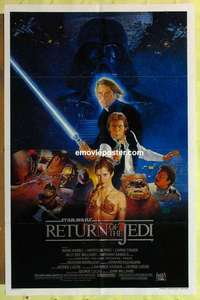 d584 RETURN OF THE JEDI style B one-sheet movie poster '83 Lucas classic!