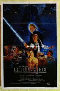 d581 RETURN OF THE JEDI int'l style B one-sheet movie poster '83 Lucas