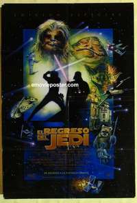 d580 RETURN OF THE JEDI DS Spanish/U.S. style D one-sheet movie poster R97 Lucas