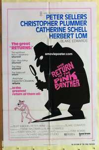 d577 RETURN OF THE PINK PANTHER one-sheet movie poster '75 Peter Sellers