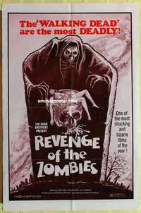 d571 REVENGE OF THE ZOMBIES one-sheet movie poster '76 walking dead!