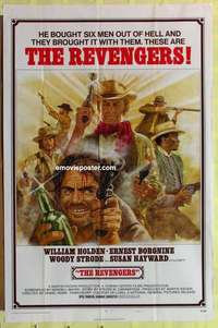 d569 REVENGERS style A one-sheet movie poster '72 William Holden, Borgnine