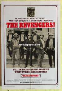 d570 REVENGERS style B one-sheet movie poster '72 William Holden, Borgnine