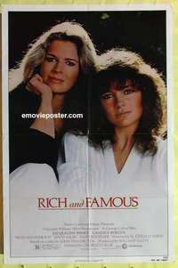 d566 RICH & FAMOUS one-sheet movie poster '81 Bisset, Candice Bergen