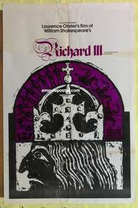 d565 RICHARD 3 one-sheet movie poster R60s Laurence Olivier