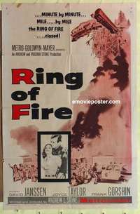 d556 RING OF FIRE one-sheet movie poster '61 David Janssen, Joyce Taylor