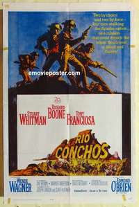 d555 RIO CONCHOS one-sheet movie poster '64 Richard Boone, Whitman