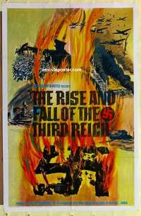 d552 RISE & FALL OF THE THIRD REICH one-sheet movie poster '68 Shirer