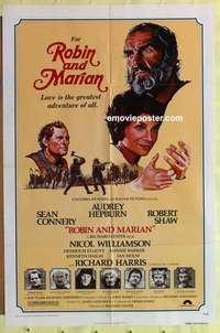 d547 ROBIN & MARIAN one-sheet movie poster '76 Connery, Audrey Hepburn