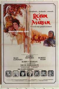 d548 ROBIN & MARIAN Spanish/U.S. one-sheet movie poster '76 cool different image!