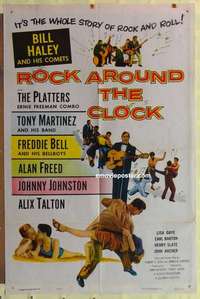 d544 ROCK AROUND THE CLOCK one-sheet movie poster '56 Bill Haley & Comets!
