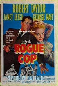 d541 ROGUE COP one-sheet movie poster '54 Robert Taylor, Janet Leigh