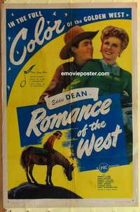 d535 ROMANCE OF THE WEST one-sheet movie poster '46 singin' Eddie Dean!