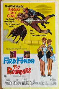 d526 ROUNDERS one-sheet movie poster '65 Glenn Ford, Henry Fonda
