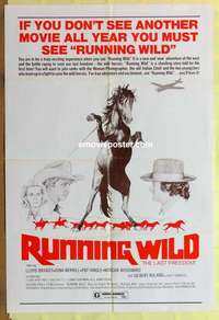 d522 RUNNING WILD one-sheet movie poster '73 Lloyd Bridges, horses!