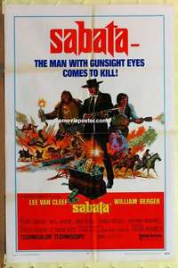 d518 SABATA one-sheet movie poster '70 Lee Van Cleef, Berger
