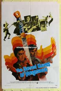 d517 SACRED KNIVES OF VENGEANCE one-sheet movie poster '73 kung fu!