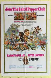 d515 SALT & PEPPER one-sheet movie poster '68 Sammy Davis, Jack Davis art!