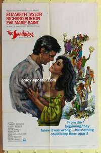 d513 SANDPIPER one-sheet movie poster '65 Liz Taylor, Richard Burton