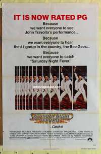d510 SATURDAY NIGHT FEVER PG rating one-sheet movie poster R1979 John Travolta