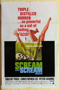 d502 SCREAM & SCREAM AGAIN one-sheet movie poster '70 Vincent Price, wild!
