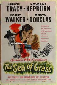 d500 SEA OF GRASS one-sheet movie poster '47 Spencer Tracy, Kate Hepburn