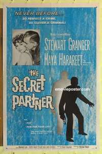 d490 SECRET PARTNER one-sheet movie poster '61 Stewart Granger, Harareet