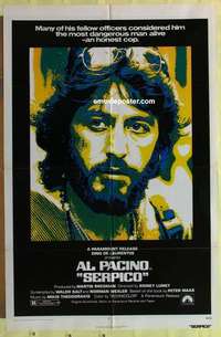d482 SERPICO one-sheet movie poster '74 Al Pacino crime classic!