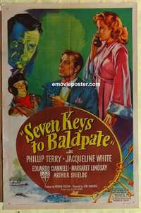d480 SEVEN KEYS TO BALDPATE one-sheet movie poster '47 Jacqueline White