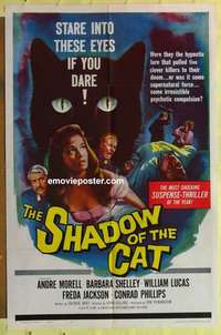 d470 SHADOW OF THE CAT one-sheet movie poster '61 sexy Barbara Shelley!