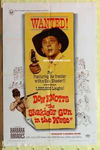 d467 SHAKIEST GUN IN THE WEST one-sheet movie poster '68 Don Knotts