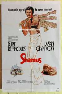 d464 SHAMUS one-sheet movie poster '73 Burt Reynolds never misses!
