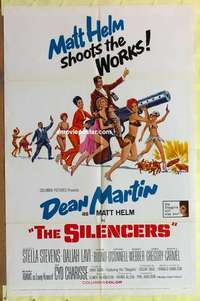 d449 SILENCERS one-sheet movie poster '66 Martin, wild suggestive image!