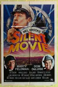 d448 SILENT MOVIE one-sheet movie poster '76 Mel Brooks, Feldman, DeLuise